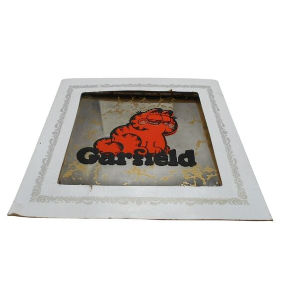 Vintage Garfield the Cat Carnival Mirror w/Cardboard Frame Fair Prize - Picture 1 of 6